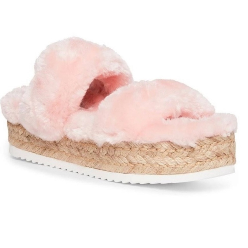 Steve Madden Katana faux fur open toe platform sandals